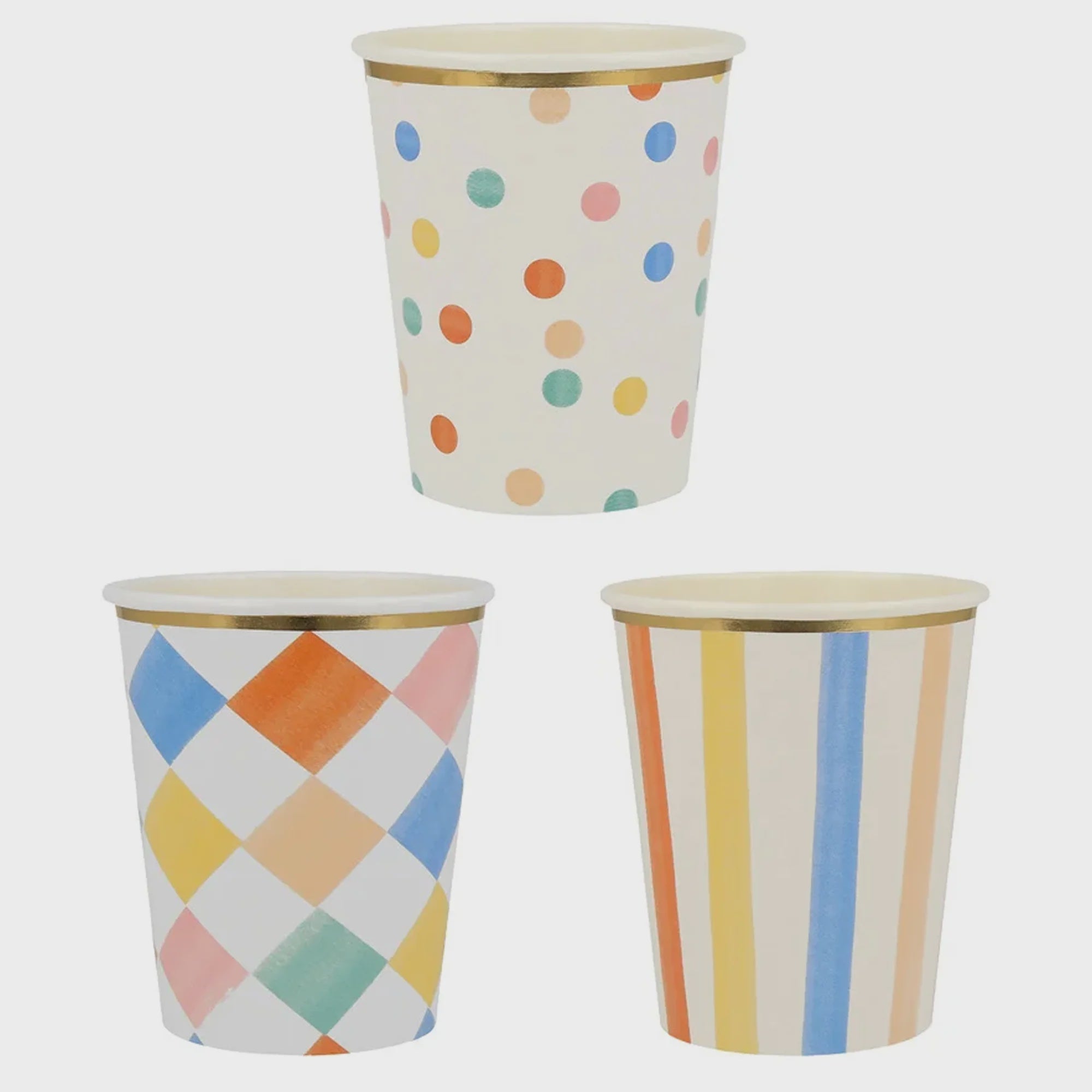 Meri Meri Colorful Pattern Cups - Set of 8