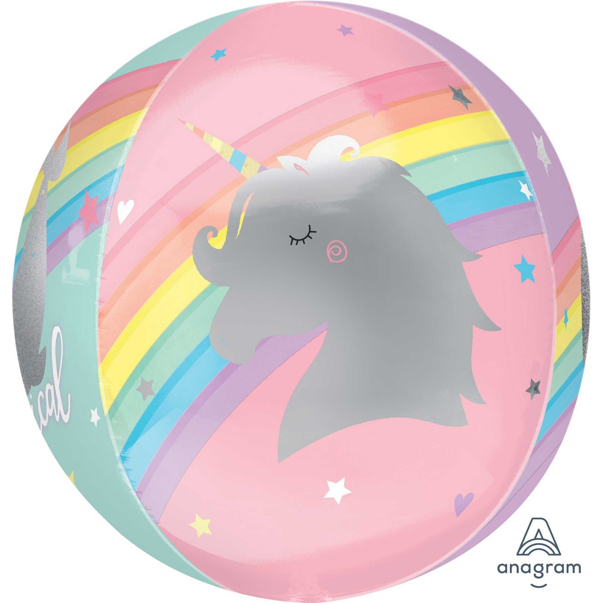 Pastel Rainbow Unicorn Orbz Foil Balloon