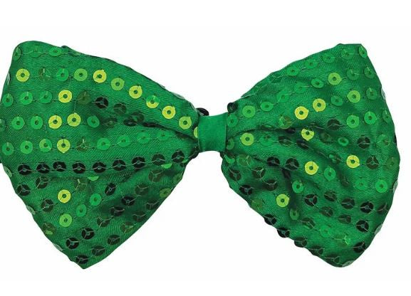 Green Neon Sequin Bow Tie