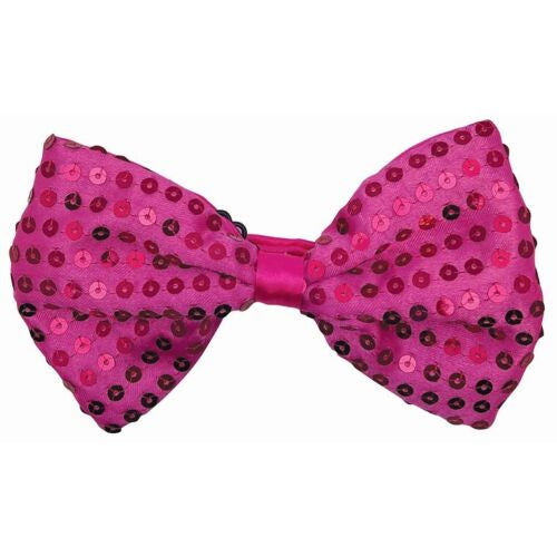 Pink Neon Sequin Bow Tie