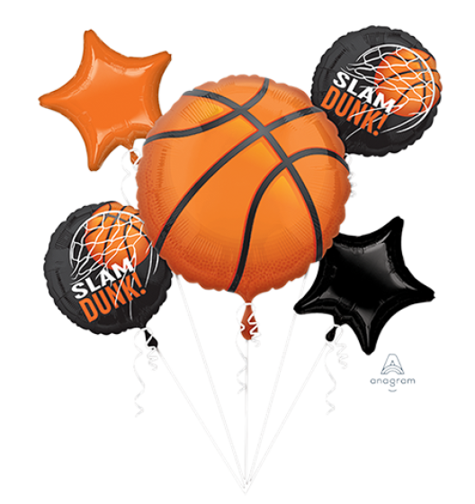Basketball Slam Dunk Foil Balloon 5pk
