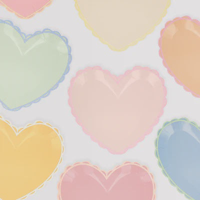 Meri Meri Pastel Heart Large Plates