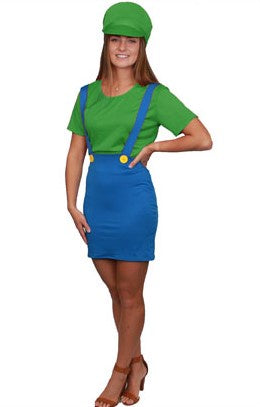 Green Plumber Girl Women Costume