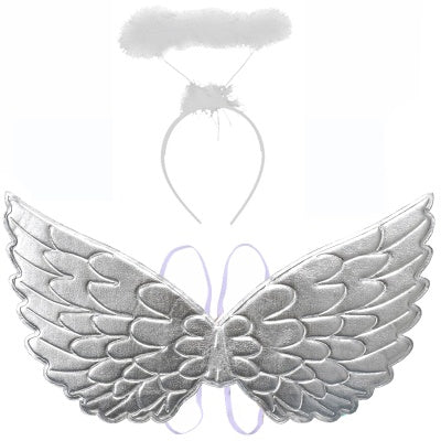 Silver wings with Halo Headband