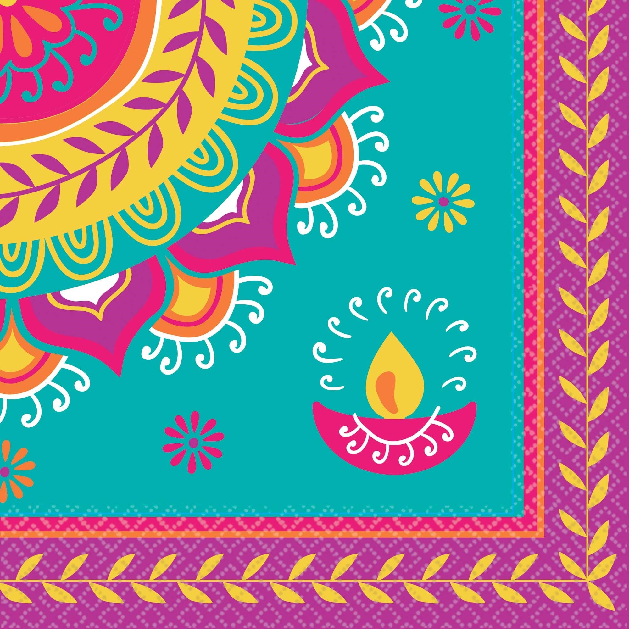 Colourful Diwali Lunch Napkins 16 Pack