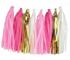 Tassel Garland Gold and Pink 1 pack