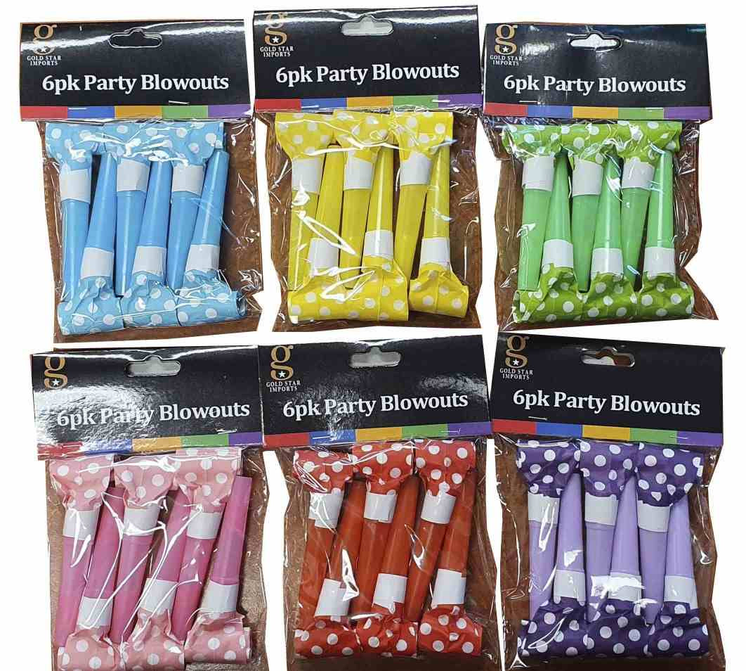 Party Blowouts Pack of 6
