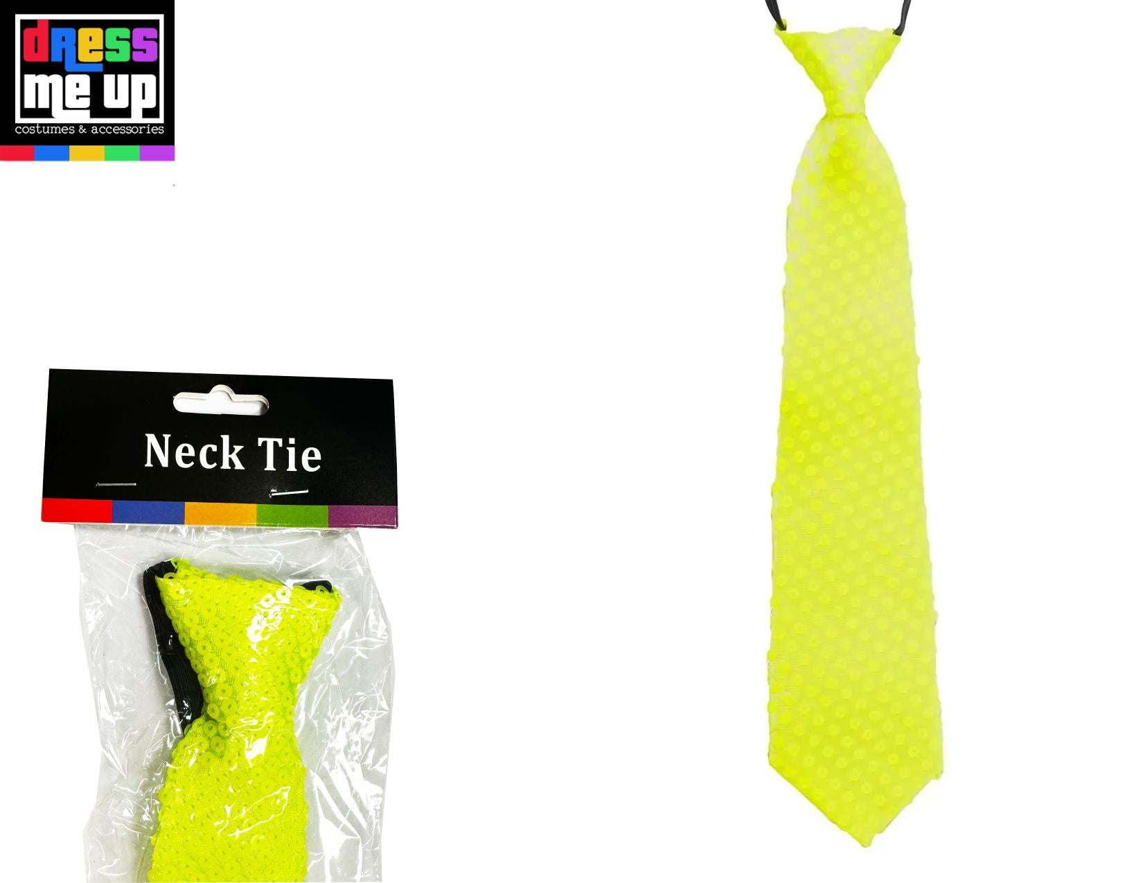 Yellow Neon Sequin Necktie