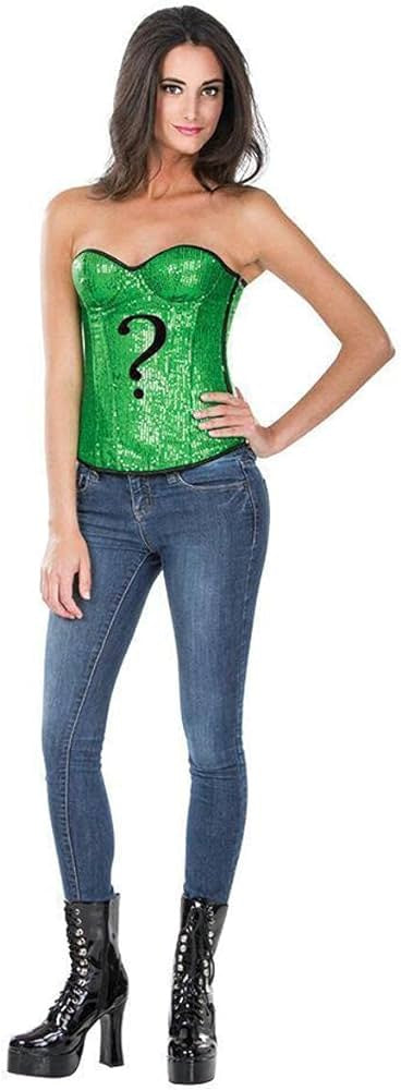 The Riddler Green Sequin Corset Womens Costume