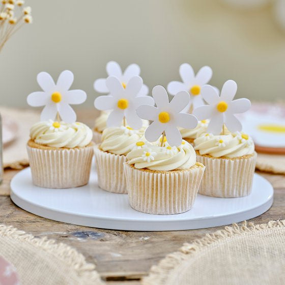 Ditsy Daisy Cupcake Toppers - 12 Pack