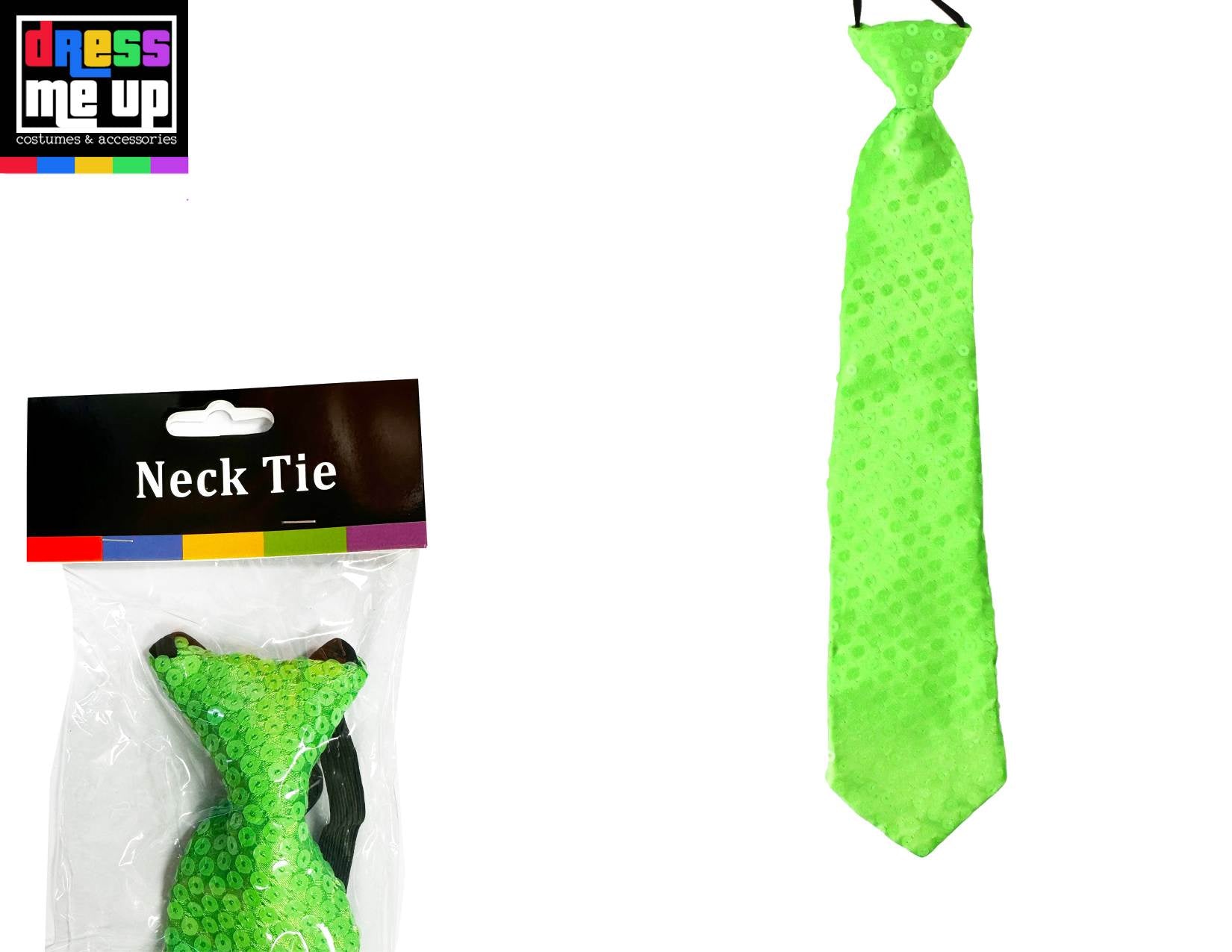 Green Neon Sequin Necktie