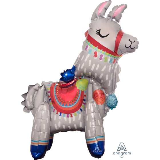 Multi-Balloon Standing Llama Airfilled Foil Balloon