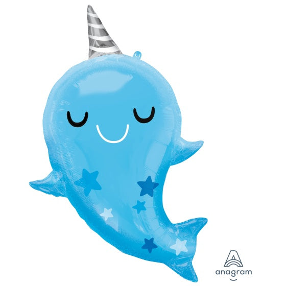 Baby Narwhal Supershape Foil Balloon