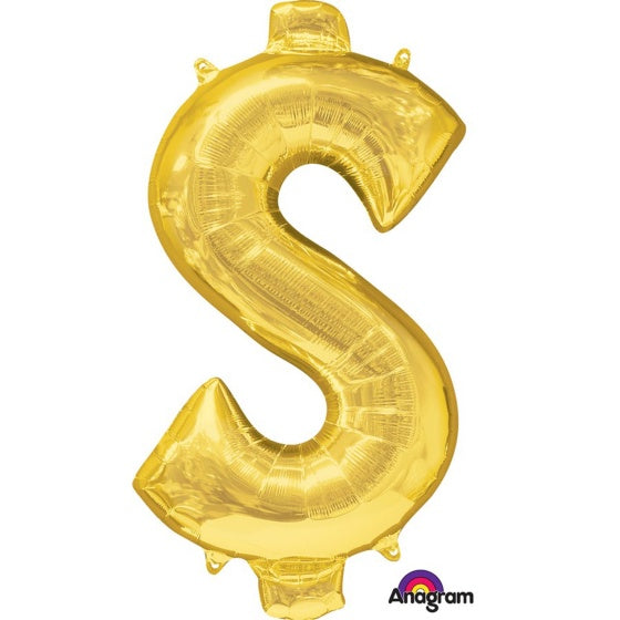 Gold Symbol $ Supershape Foil Balloon