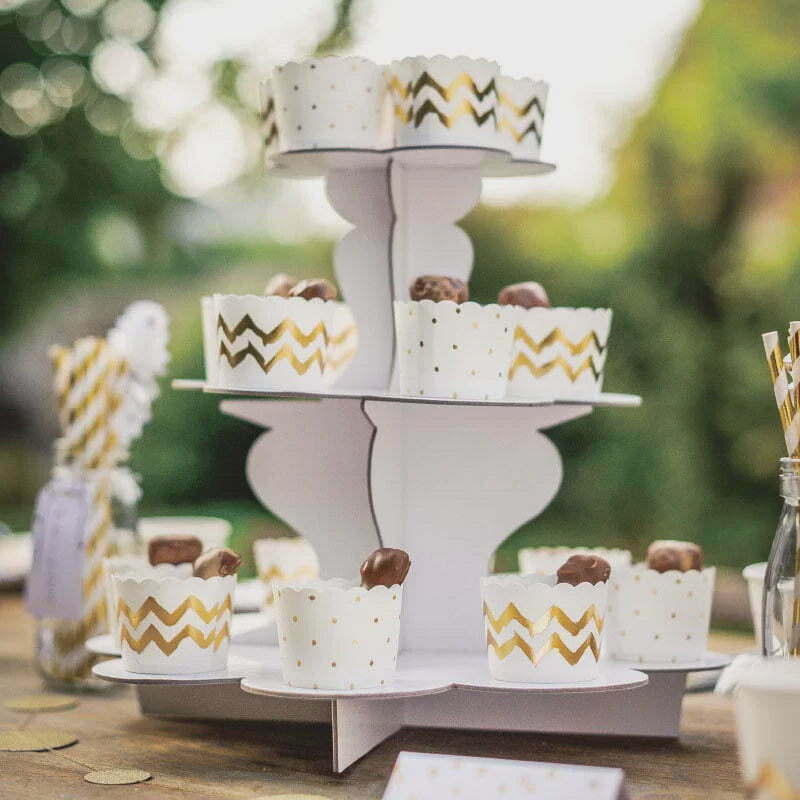 3 Tier White Cake Stand