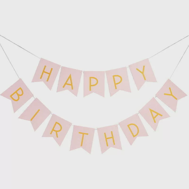 Pink Happy Birthday Bunting