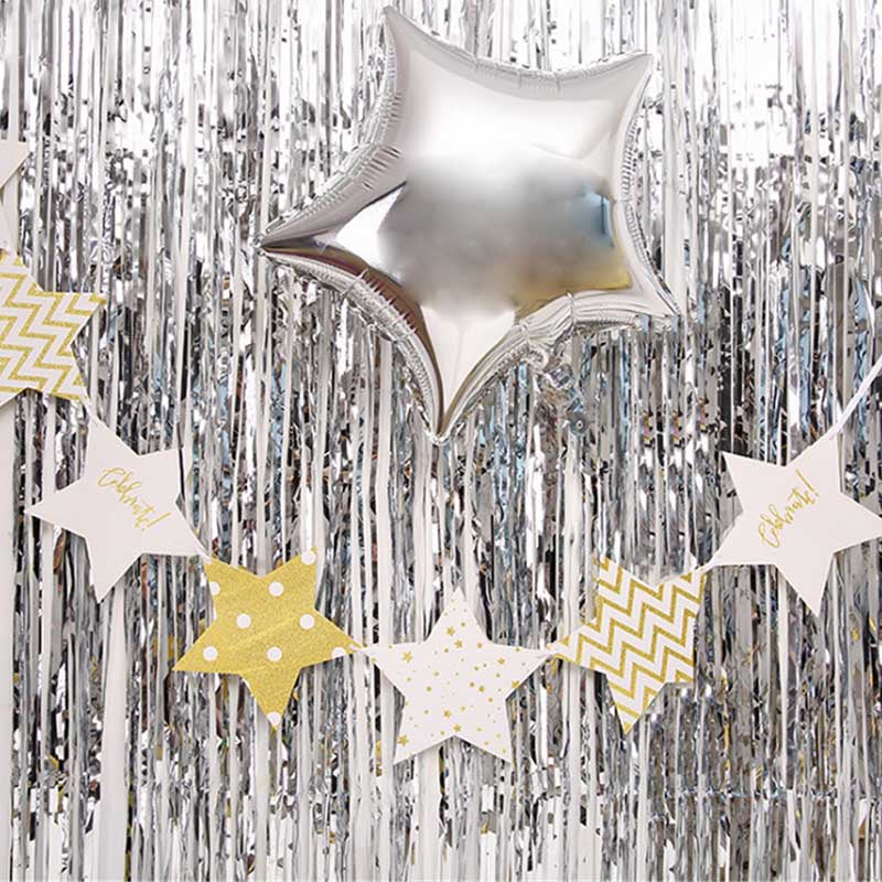 Silver Fringe Foil Curtain