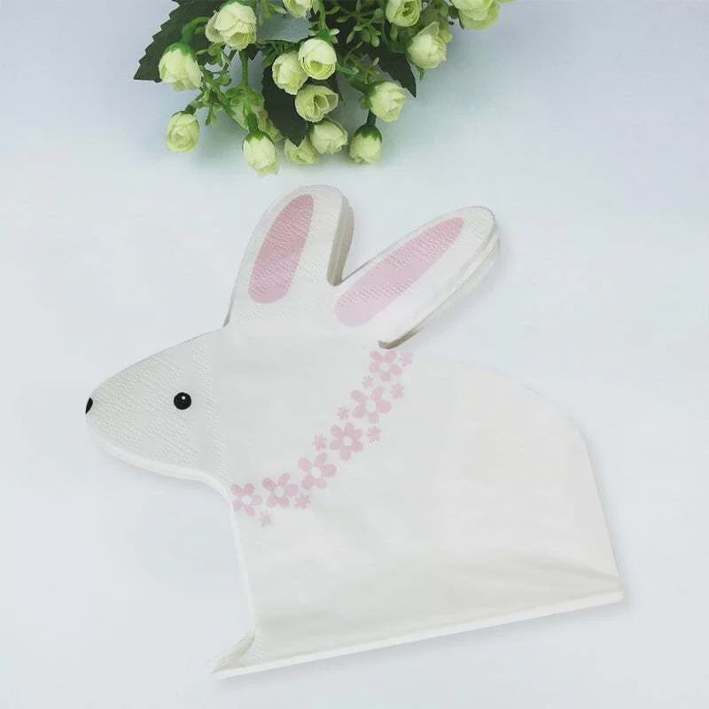 Bunny Shaped Napkins (Pack of 20)