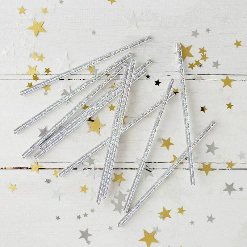 Iridescent Silver Straws (Pack of 20)