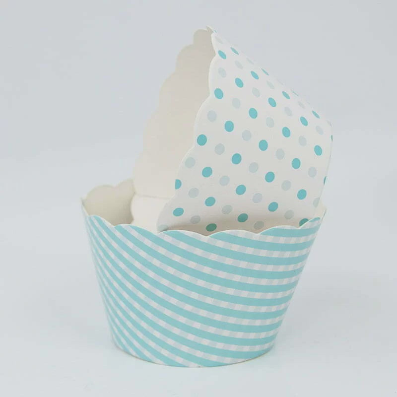 Baby Blue Cupcake Wraps (Pack of 8)