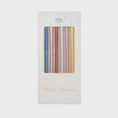 Metallic Rainbow Candles (Pack of 6)