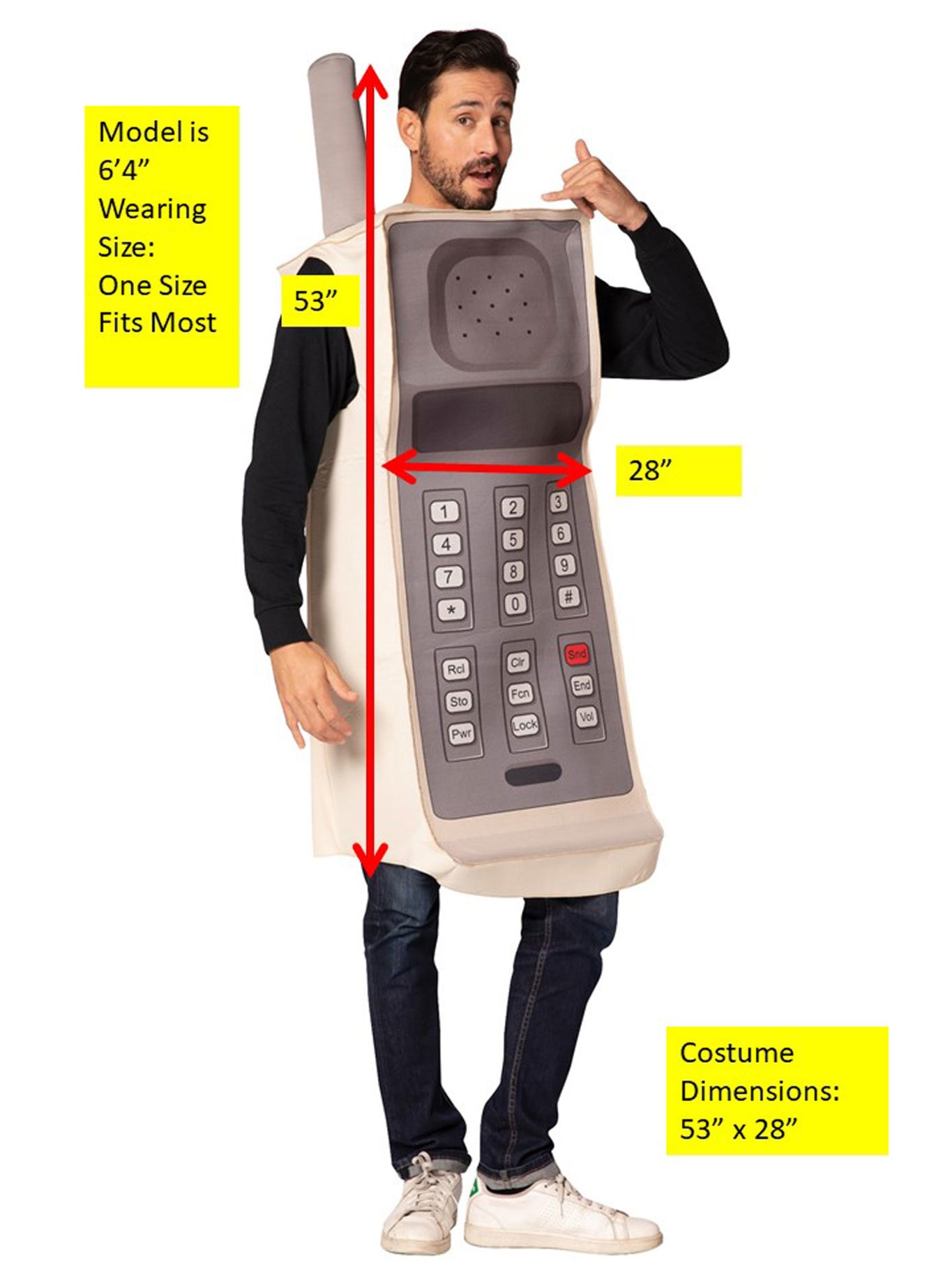 Retro Brick Mobile Phone Adult Costume