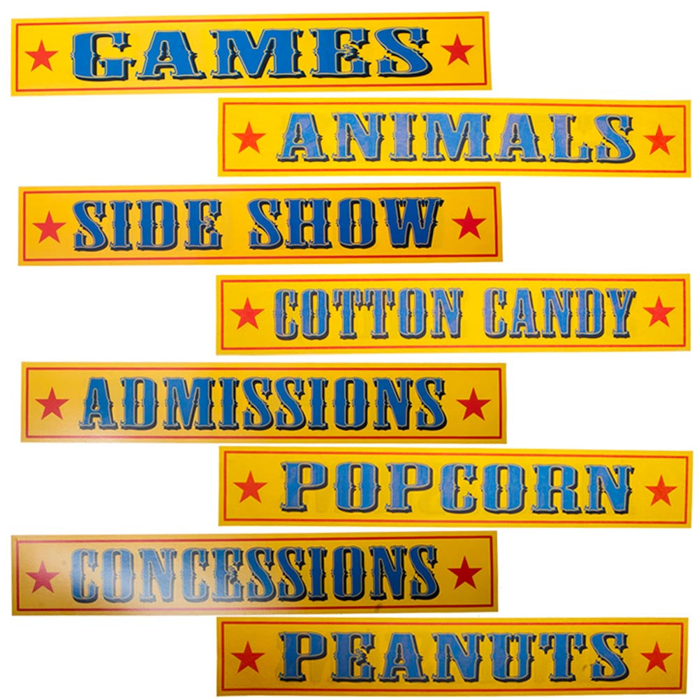 Circus Signs Carnival Party Decor