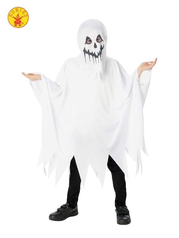 Ghost Poncho with Hood for Kids