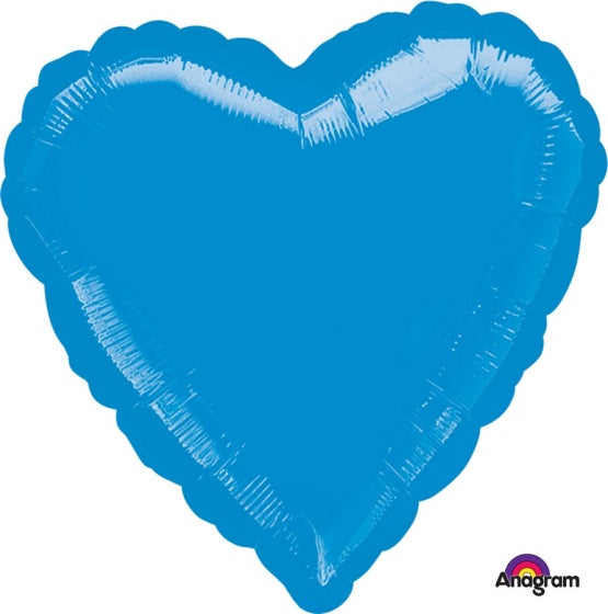 Blue Metallic Heart Foil Balloon