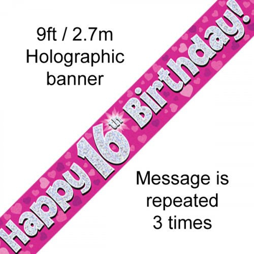 Holographic Pink 16th Birthday