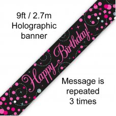 Sparkling Fizz Pink Birthday Banner