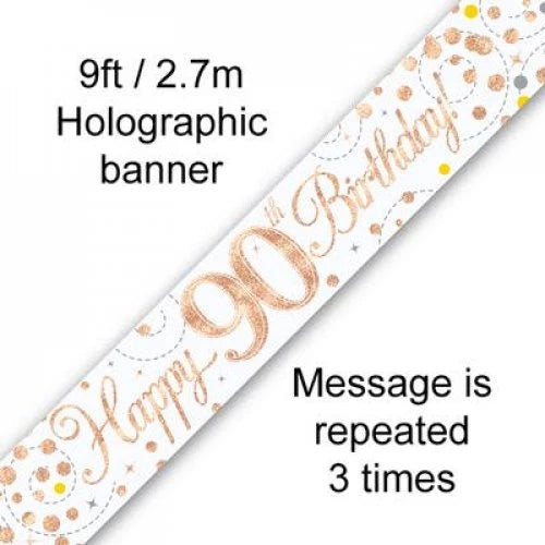 Sparkling Fizz Rose Gold 90th Banner