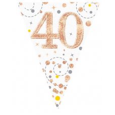 Sparkling Fizz 40th Rose Gold Bunting