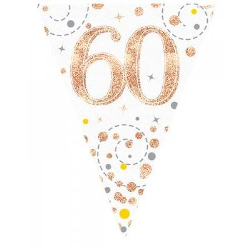 Sparkling Fizz 60th Rose Gold Bunting
