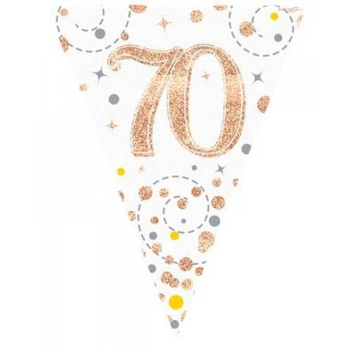 Sparkling Fizz 70th Rose Gold Bunting