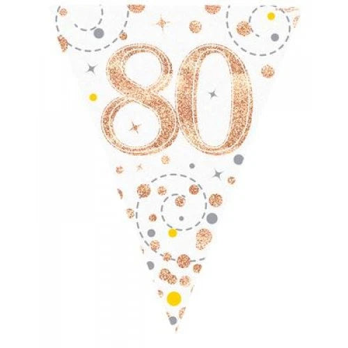 Sparkling Fizz 80th Rose Gold Bunting