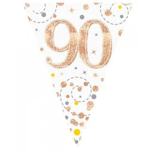 Sparkling Fizz 90th Rose Gold Bunting
