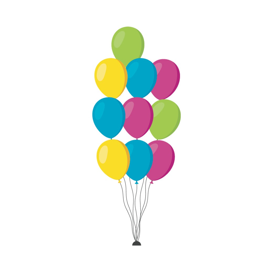 10 Helium Metallic/Fashion Balloon Bouquet with one Chrome