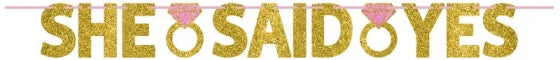 Glitter "She Said Yes" Garland