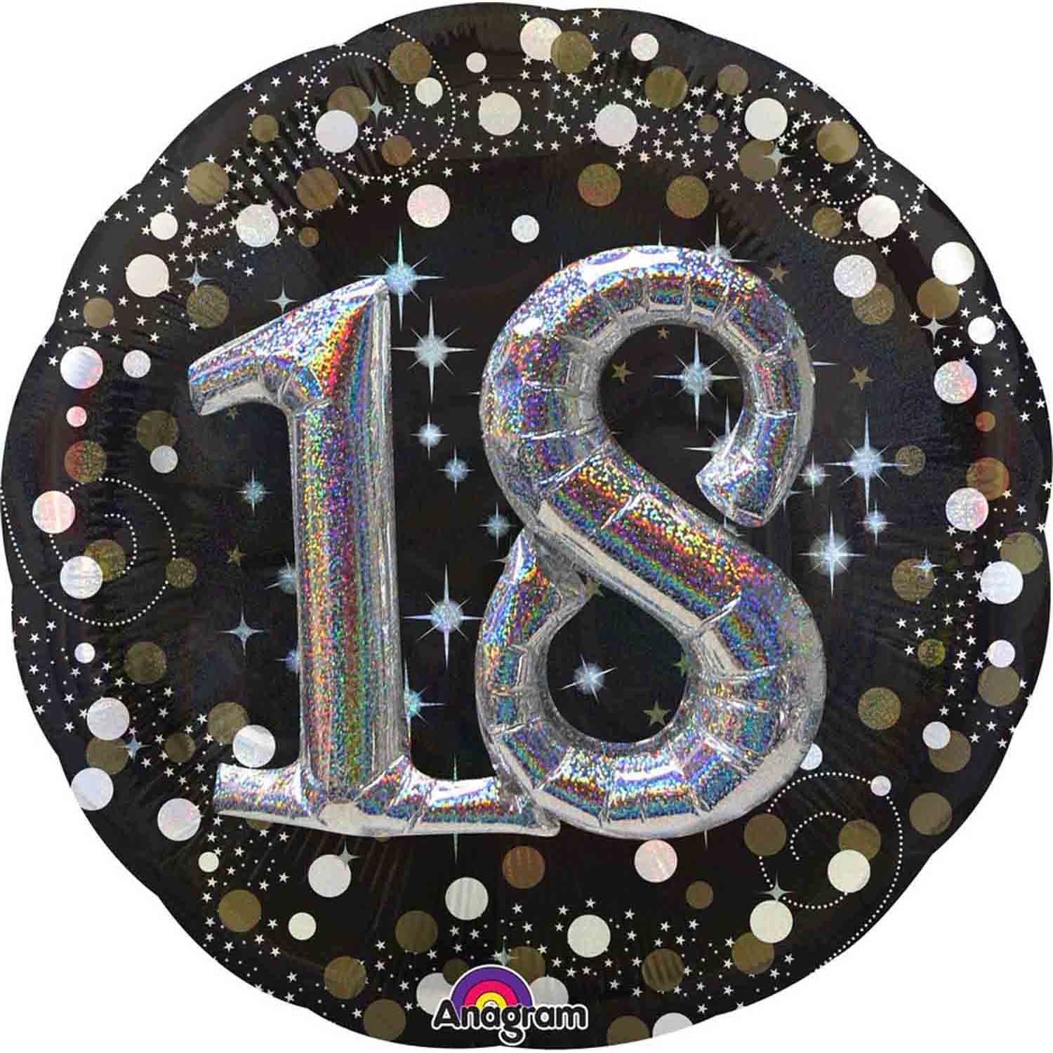 Holographic Sparkling 18th Birthday Balloon 81cm