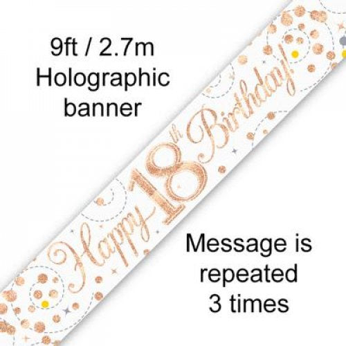 Sparkling Fizz Rose Gold 18th Banner