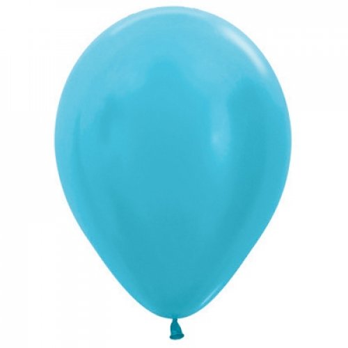 Satin Caribbean Blue 30cm Latex Balloons Pack of 100