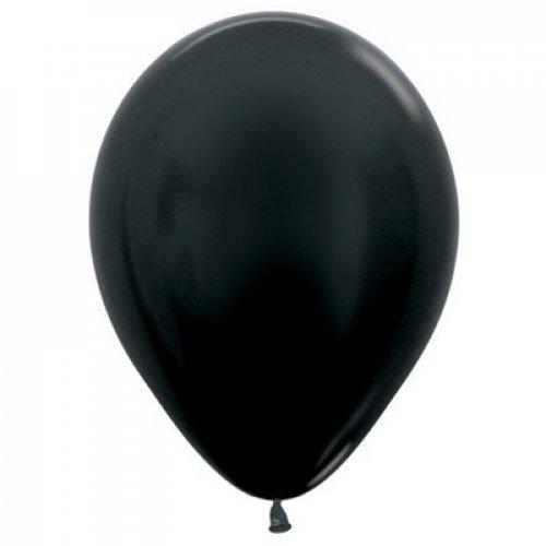 Metallic Black 30cm Latex Balloons Pack of 100