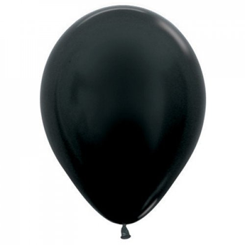 Metallic Black 30cm Latex Balloons Pack of 25