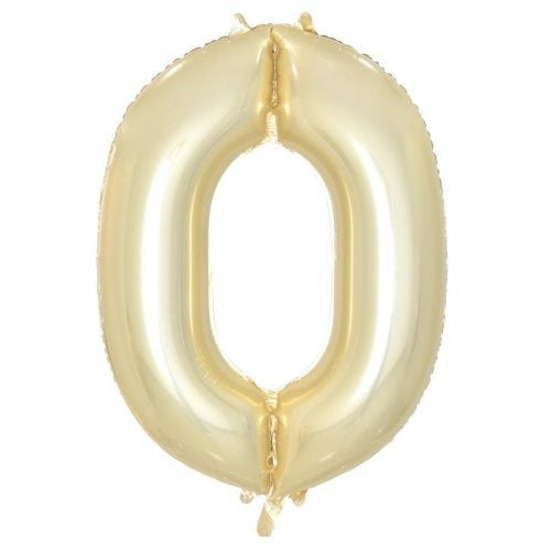 Luxe Gold 86 cm Number 0 Supershape Foil Balloon