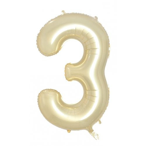 Luxe Gold 86 cm Number 3 Supershape Foil Balloon