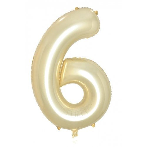 Luxe Gold 86 cm Number 6 Supershape Foil Balloon