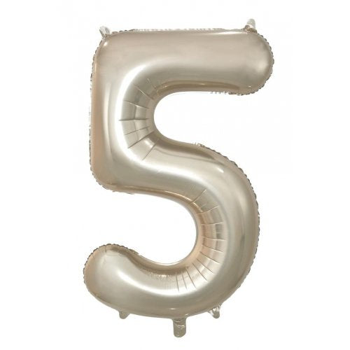 Champagne 86 cm Number 5 Supershape Foil Balloon