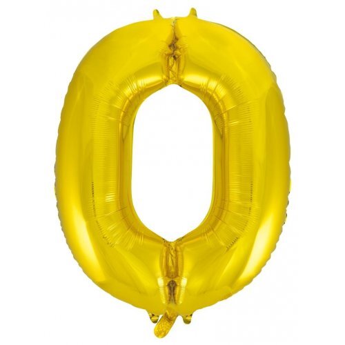 Gold 86 cm Number 0 Supershape Foil Balloon