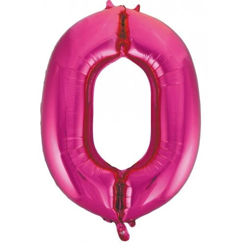 Magenta Number 0 Supershape Foil Balloon